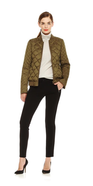 Green Quilted Bomber Jacket - JacketIn